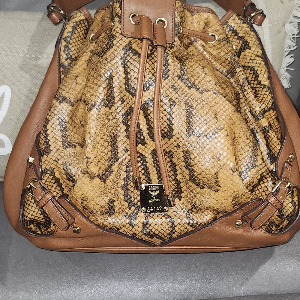 Authentic MCM Snakeskin Shoulder Bag